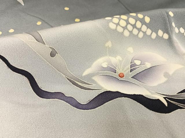 平和屋着物●本加賀友禅作家 赤地暁 訪問着 草花文 暈し染め さが美扱い 正絹 逸品 未使用 AAAU0118np