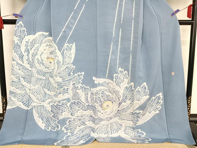 平和屋着物●京都府指定無形文化財 染色作家 小倉建亮の弟子 市瀬史郎 訪問着 絞り 乱菊 金彩 ロング丈 正絹 逸品 AAAU0124np