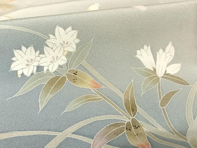 平和屋着物●京加賀友禅 百貫石峰 訪問着 草花文 暈し染め 正絹 逸品 AABH7152cs