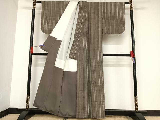 平和屋着物●上質な紬 縞 正絹 逸品 AAAU0150np