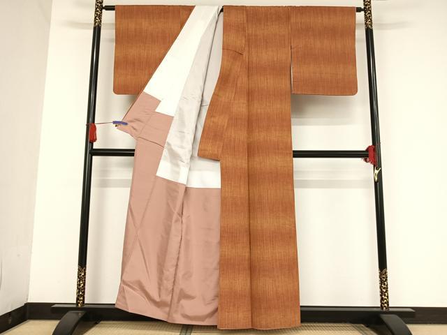 平和屋着物●上質な紬 縞 正絹 逸品 AAAU0156np