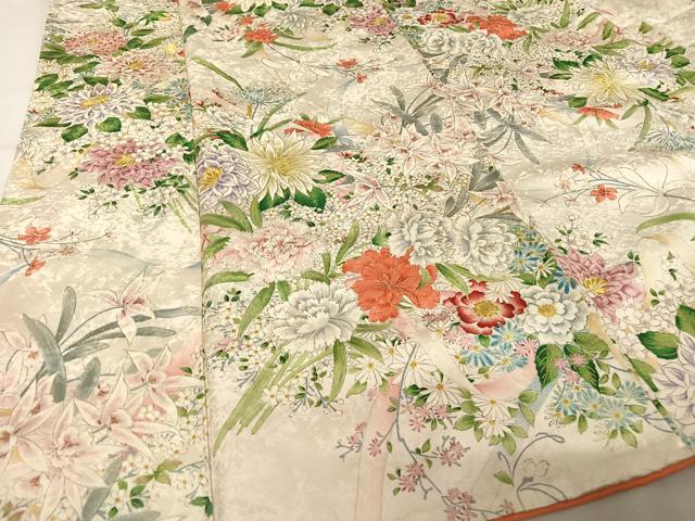 平和屋着物●創業460年・千總 小紋 草花文 暈し染め 金彩 正絹 逸品 AAAU0244np