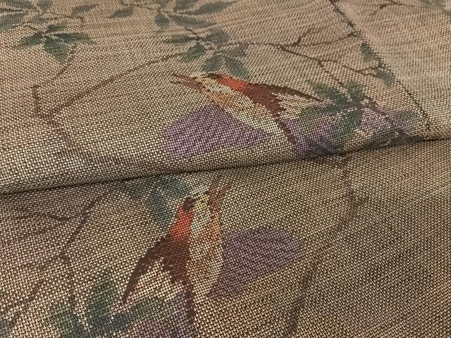 平和屋着物●本場大島紬 9マルキ 枝花鳥文 正絹 逸品 AAAU0277np