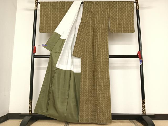 平和屋着物●花織 紬 正絹 逸品 AAAU0278np