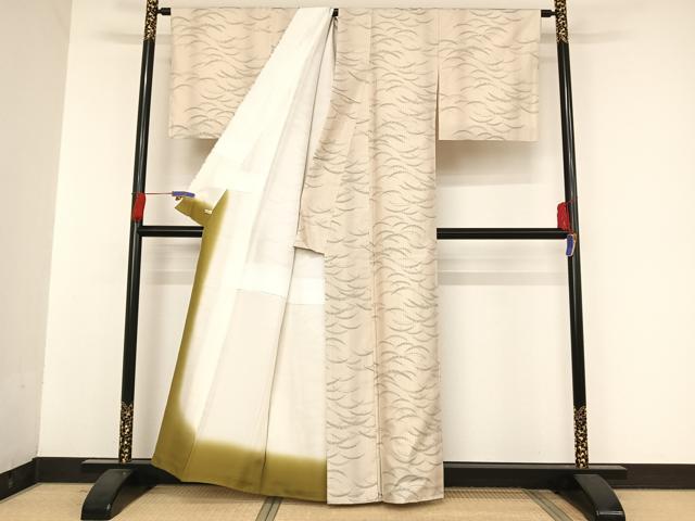 平和屋着物●上質な紬 雪芝 さが美扱い 正絹 逸品 AAAU0284np