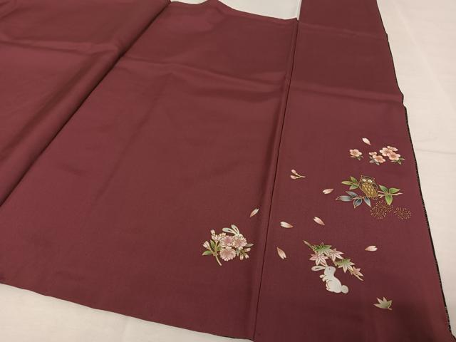 平和屋着物●本場大島紬 9マルキ 更紗花蝶文 やまと誂製 正絹 逸品 未使用 AAAU0343np