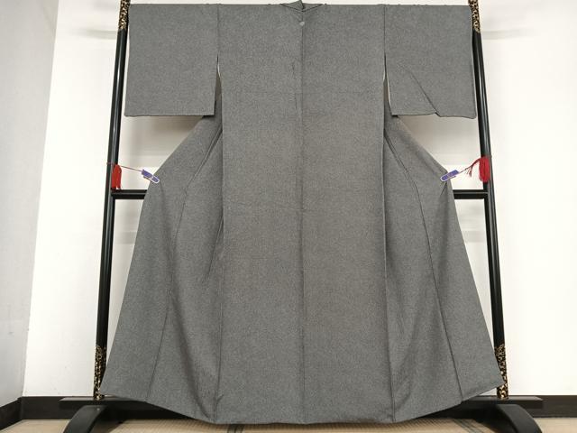 平和屋着物●江戸小紋 極小鮫小紋柄 黒地 鈴乃屋扱い 正絹 逸品 AAAU0345np