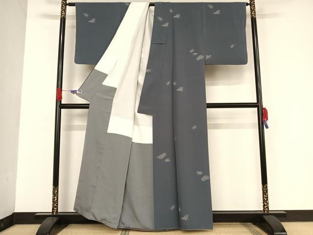 平和屋着物●彫士 矢田昇 染士 西宮伊智郎 江戸小紋 蓑亀 鶴 正絹 逸品 AAAU0352np