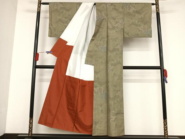 平和屋着物●本場大島紬 舞蝶文 正絹 逸品 AAAU0357np