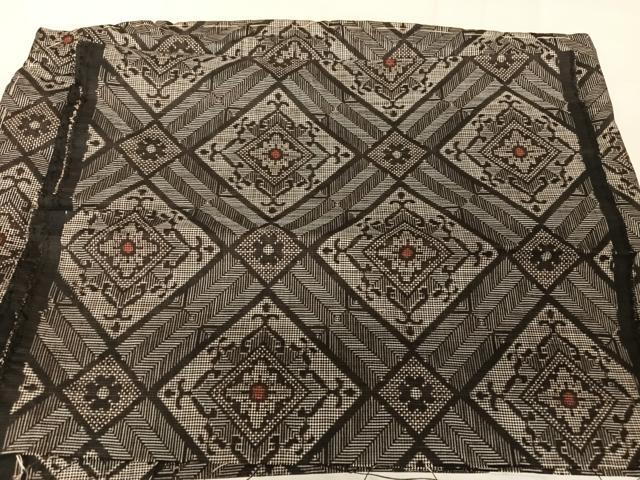 平和屋着物●本場大島紬 龍郷絣 アンサンブル 残布120cm付き 正絹 逸品 未使用 AAAU0375np