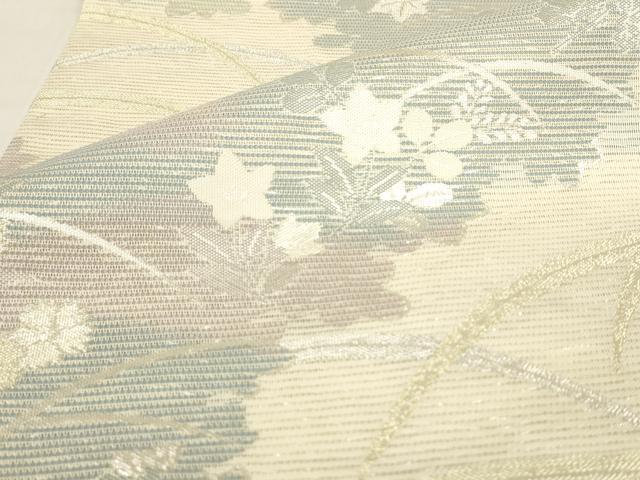 平和屋着物*夏物 六通柄袋帯 草花文 金銀糸 正絹 逸品 AAAU0458pf