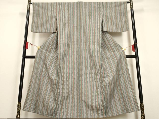 平和屋着物▽小紋 単衣 間道 洗える着物 AAAU1131iu