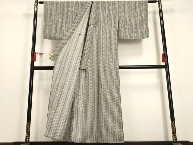 平和屋着物▽小紋 単衣 間道 洗える着物 AAAU1131iu