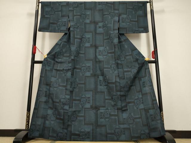 平和屋着物▽小紋 単衣 有栖川文様 洗える着物 AAAU1145iu