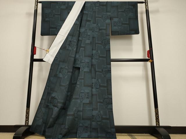 平和屋着物▽小紋 単衣 有栖川文様 洗える着物 AAAU1145iu