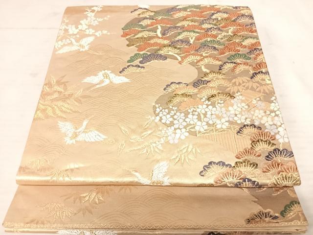 平和屋着物◎六通柄袋帯 唐織 浜松文 金銀糸 正絹 逸品 AAAU3079yx