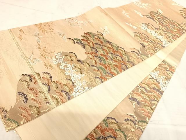 平和屋着物◎六通柄袋帯 唐織 浜松文 金銀糸 正絹 逸品 AAAU3079yx