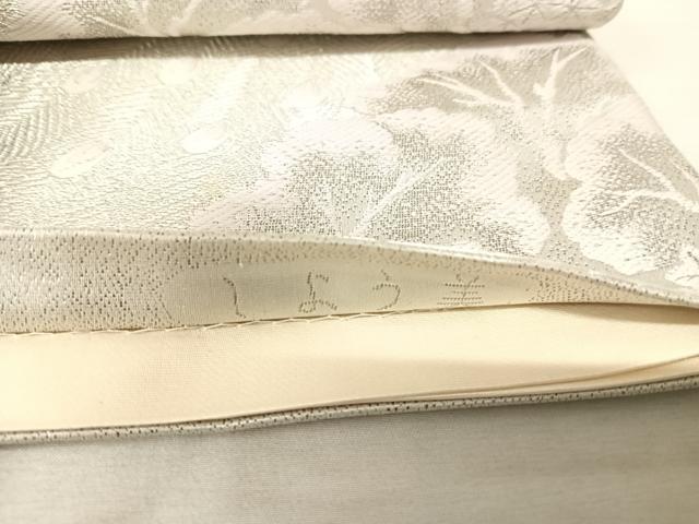 平和屋着物◎六通柄袋帯 唐織 九百錦 孔雀花文 しよう美 プラチナ箔 正絹 逸品 AAAU3111yx