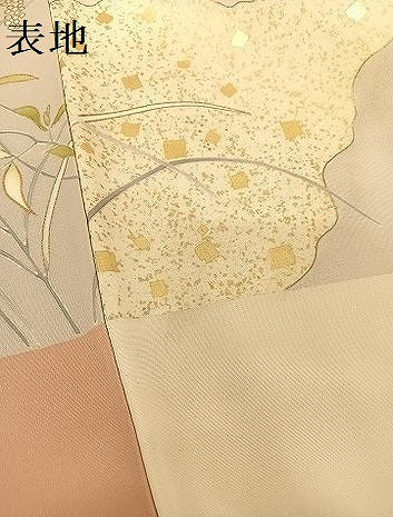 平和屋着物●創業460年・千總 小紋 駒刺繍 市松 草花 金糸 金彩 正絹 逸品 AAAU4309np