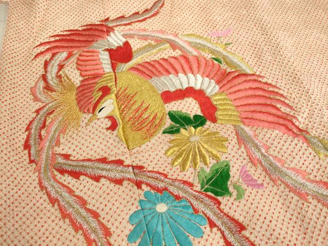 平和屋着物∵女の子 十三参り 子供 祝着 総絞り 総刺繍 鳳凰花文 金銀糸 正絹 逸品 AAAU5369ja