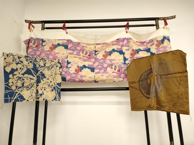 平和屋本店■打敷 内敷 香台掛 3点セット 吉祥花文 鶴丸文 法衣 寺院 仏具 仏教 僧侶 神職 装束 AAAU5620ja