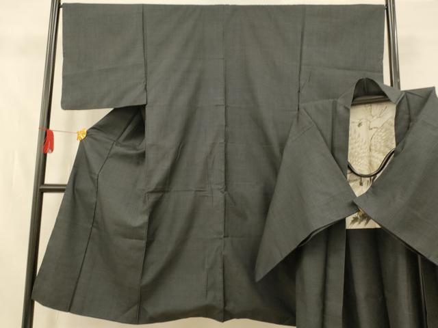 中古】 紬 アンサンブル 着物 羽織 レディース 正絹 緑 赤 格子