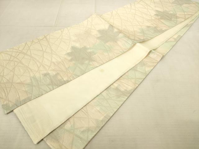 平和屋着物*夏物 六通柄袋帯 芝文 楓 銀糸 正絹 逸品 AAAU6228pf