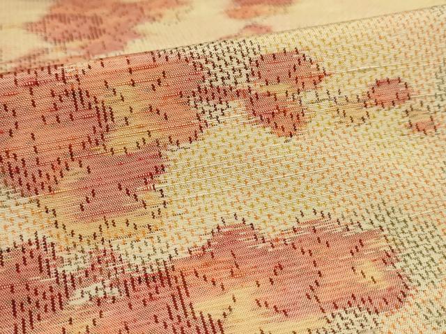 平和屋着物▽上質な紬 単衣 枝梅文 正絹 逸品 AAAU6457iu