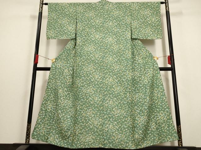 平和屋着物▽上質な小紋 単衣 舞蝶文 正絹 逸品 AAAU6463iu