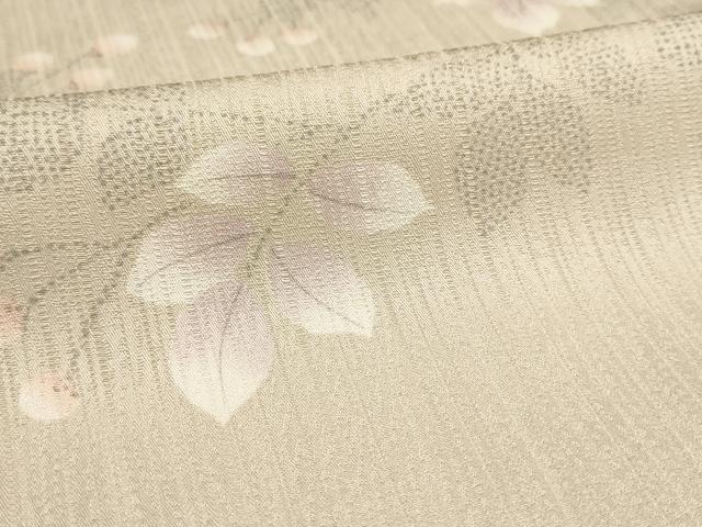 平和屋着物▽上質な小紋 単衣 枝葉文 正絹 逸品 AAAU6481iu