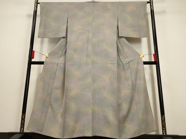 平和屋着物▽上質な小紋 単衣 霞文 正絹 逸品 AAAU6482iu