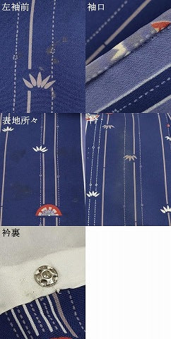 平和屋着物▽小紋 単衣 片輪車間道 洗える着物 AAAU6486iu