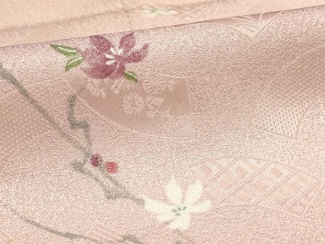 平和屋着物▽小紋 単衣 地紙枝花文 暈し染め 洗える着物 AAAU6492iu