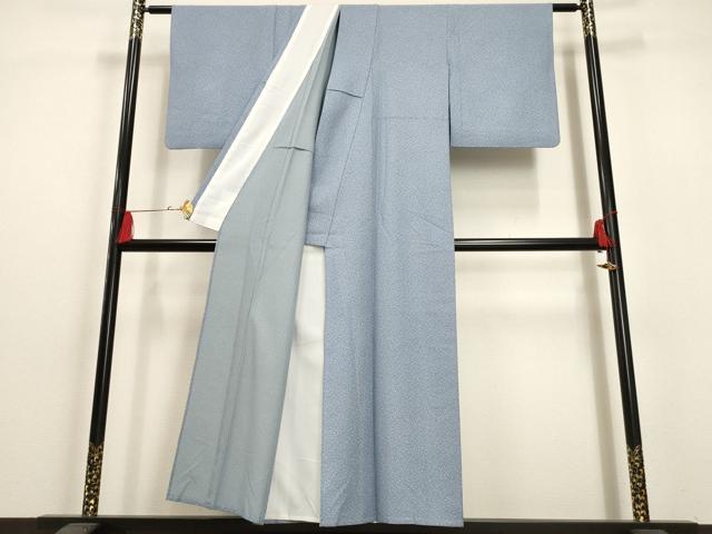 平和屋着物▽小紋 単衣 市松枝葉文 洗える着物 AAAU6499iu
