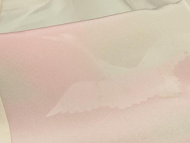平和屋着物■長襦袢 無双仕立て エ霞飛鶴地紋 正絹 逸品 AAAU6511iu