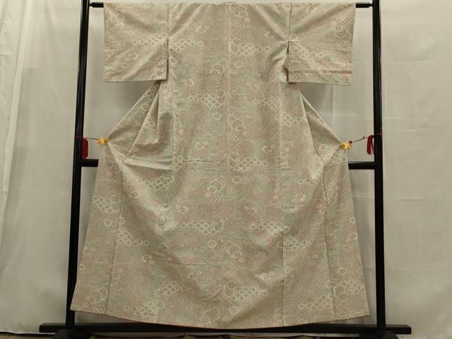 平和屋着物■上質な紬 吉祥花文 正絹 逸品 未使用 AAAU6907ou