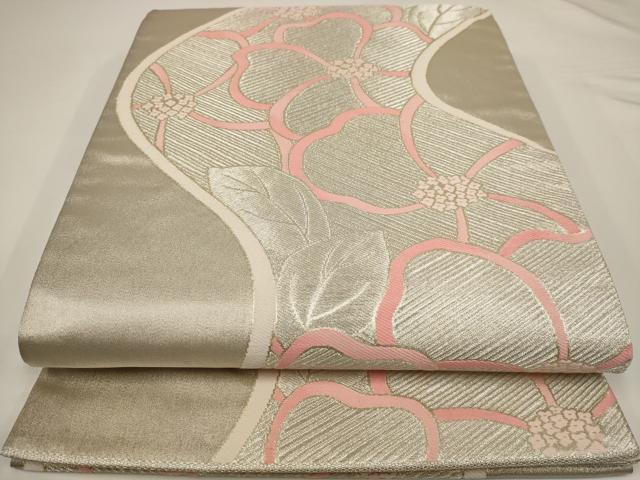 平和屋着物◎六通柄袋帯 道長花文 金銀糸 正絹 逸品 AAAU7193dt