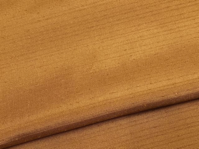 平和屋着物▽上質な紬 単衣 色無地 黄唐茶色 正絹 逸品 未使用 AAAU7986fy