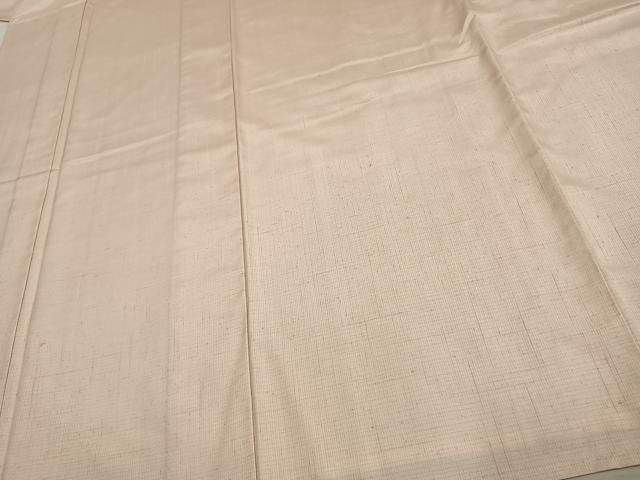 平和屋着物▽上質な紬 単衣 色無地 薄桜色 正絹 逸品 AAAU7987fy