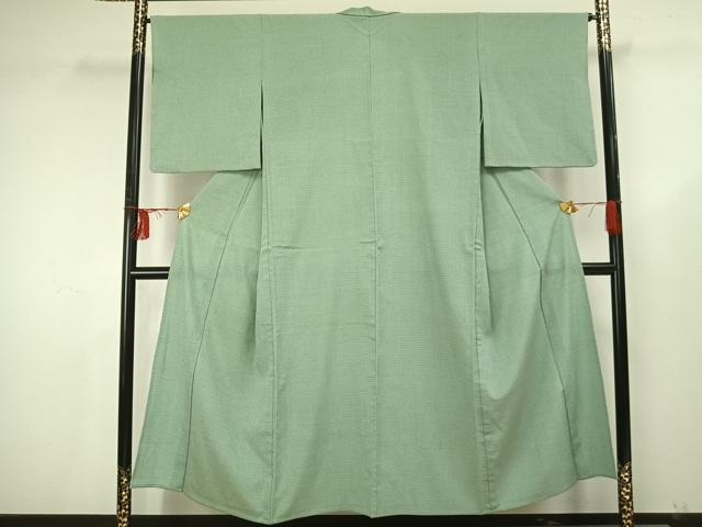 平和屋着物▽白鷹お召 単衣 蚊絣 さが美扱い 正絹 逸品 AAAU7998fy