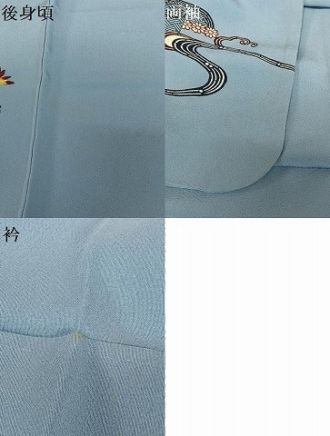 平和屋着物●本場琉球紅型 訪問着 流水花鳥文 正絹 逸品 AAAU8131zg