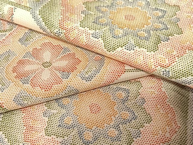平和屋着物●本場染大島紬 亀甲花文 正絹 逸品 AAAU8181zg