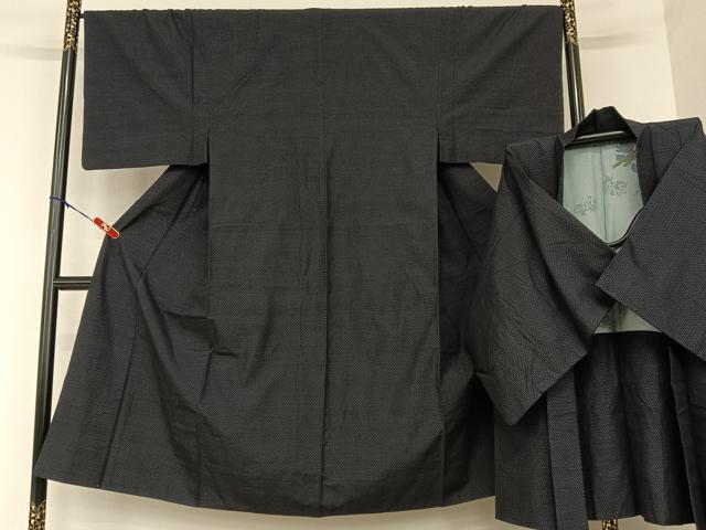 平和屋着物●男性 紬 アンサンブル 十字絣 正絹 逸品 AAAU8241zg