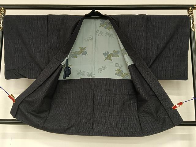平和屋着物●男性 紬 アンサンブル 十字絣 正絹 逸品 AAAU8241zg
