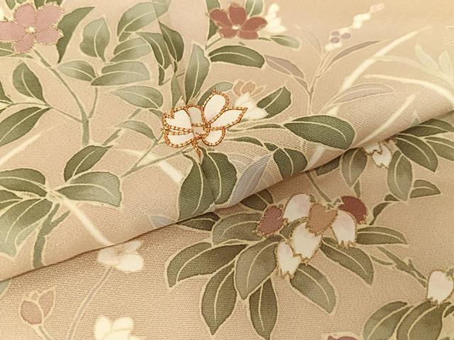 平和屋着物●訪問着 駒刺繍 草花文 暈し染め 金彩 正絹 逸品 AAAU8302zg