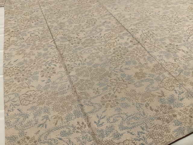 平和屋着物●上質な紬 草花文 正絹 逸品 AAAU8324zg