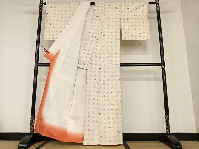 平和屋着物●上質な紬 舞花文 正絹 逸品 AAAU8328zg
