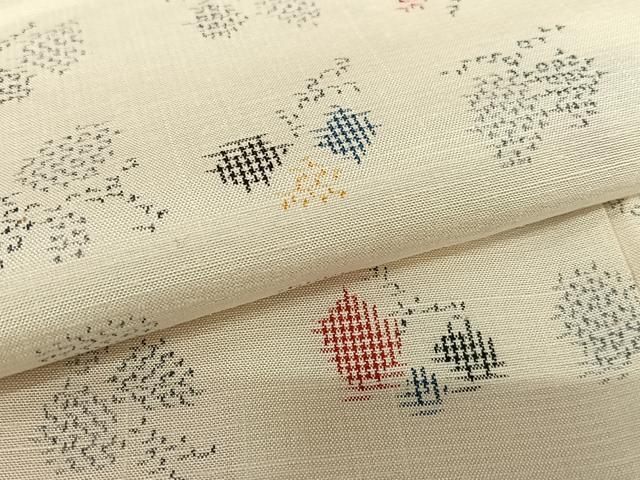平和屋着物●上質な紬 舞花文 正絹 逸品 AAAU8328zg