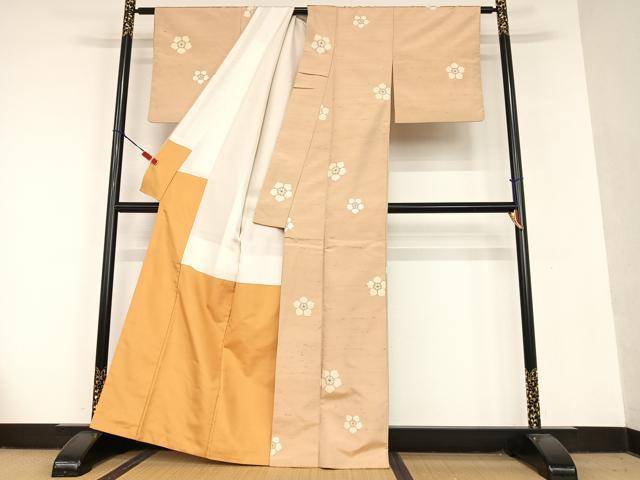 平和屋着物●上質な紬 舞花文 正絹 逸品 AAAU8336zg