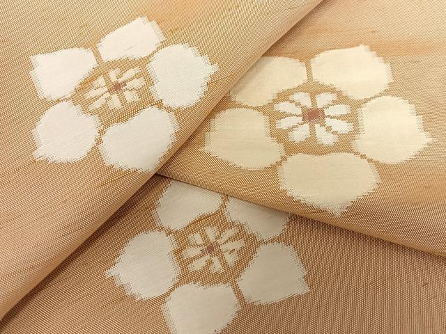 平和屋着物●上質な紬 舞花文 正絹 逸品 AAAU8336zg